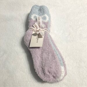 NWT Laura Ashley Cozy Socks Purple Lilac Gray